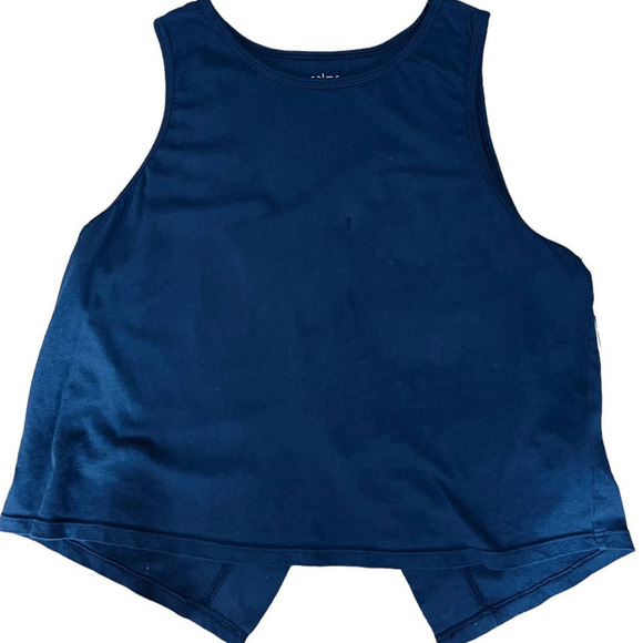 Johnny Was Calme NWT Cross Back Tank Deep Navy Outer Space Cropped Tank Top L - Picture 7 of 7